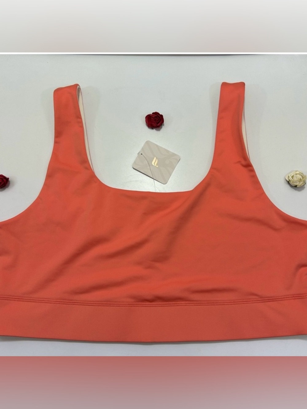 CCO Fabletics Harlyn Midi Medium Impact Orange Sports Bra 2X NWT